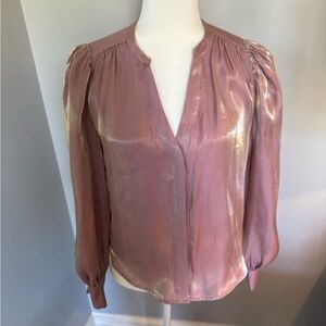 Evereve Satin Blouse in Rose Shimmer